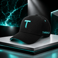 Black A-Frame Snapback (Teal trim)